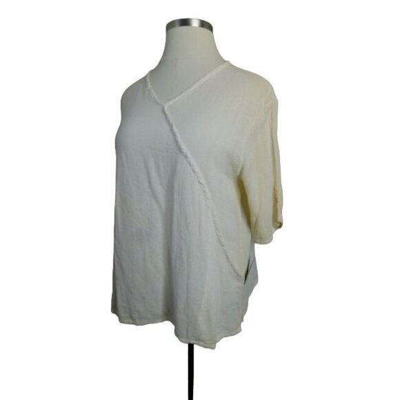 Oh My Gauze! Size OS One Size Ivory Washed Look Cotton Top NWT - Picture 2 of 3